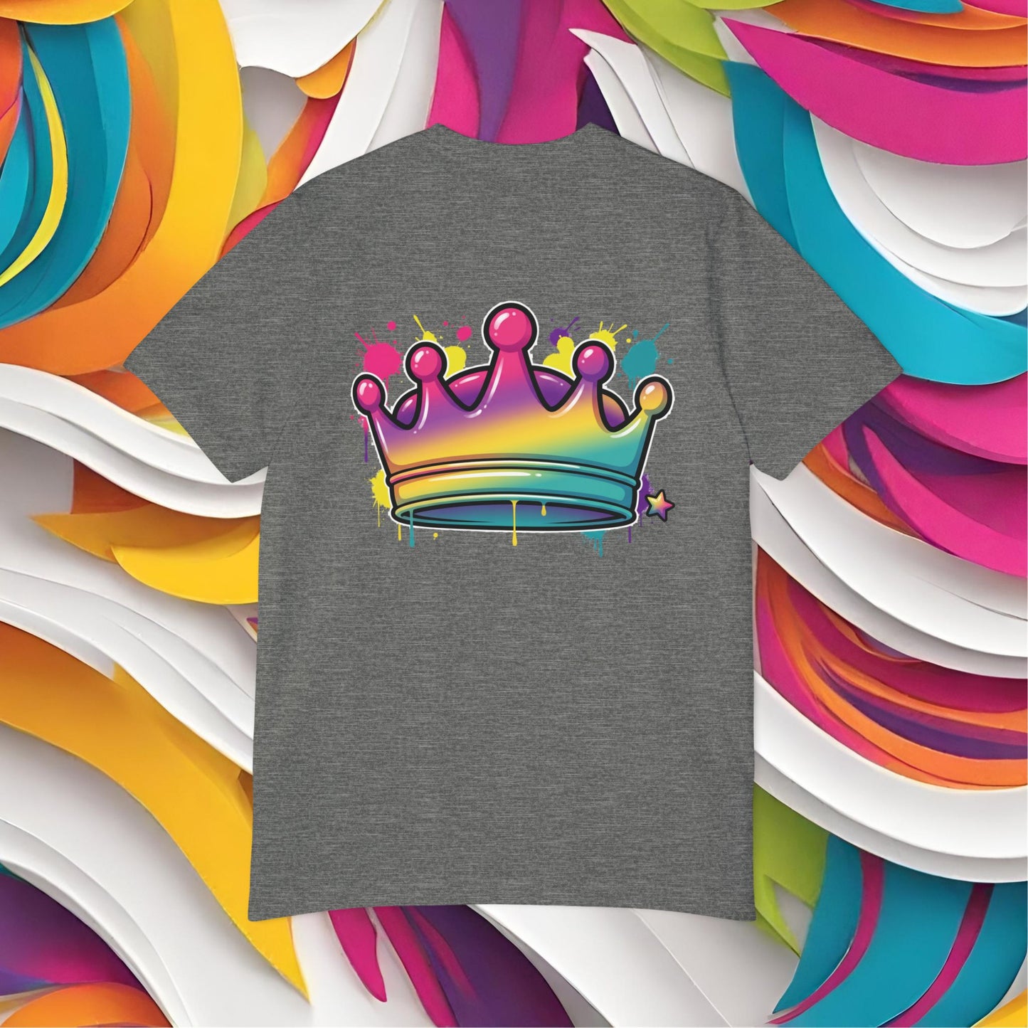 Melanin Queen Graffiti T-Shirt | Black Girl Magic Crown Tee | Streetwear Graphic Shirt | Front and Back Print | Black Culture Pride Shirt