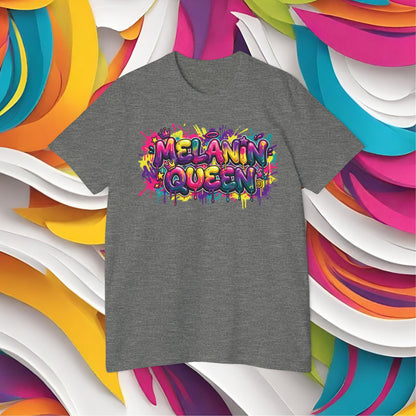 Melanin Queen Graffiti T-Shirt | Black Girl Magic Crown Tee | Streetwear Graphic Shirt | Front and Back Print | Black Culture Pride Shirt
