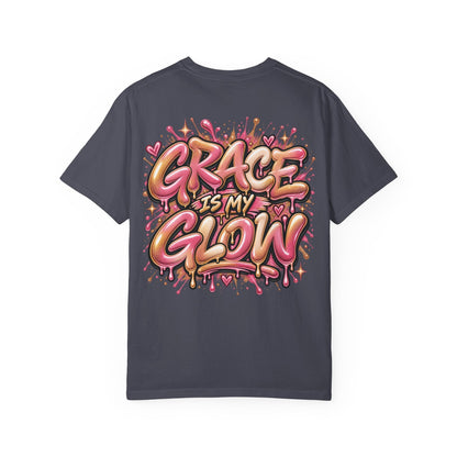 Crowned in Grace t-shirt back print design, black girl magic crown graffiti graphic tee
