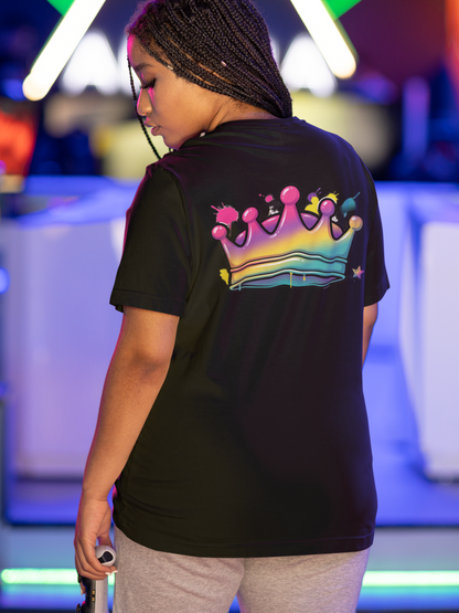 Melanin Queen Graffiti T-Shirt | Black Girl Magic Crown Tee | Streetwear Graphic Shirt | Front and Back Print | Black Culture Pride Shirt